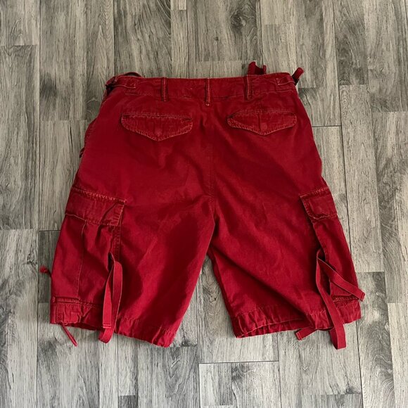 Polo Ralph Lauren Cargo Shorts Mens Size 34 Red Pockets Vintage Utility Y2k - Picture 3 of 5